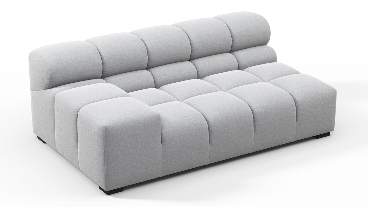 Tufted - Tufted Module, Extra Large Left Arm, Light Gray Wool