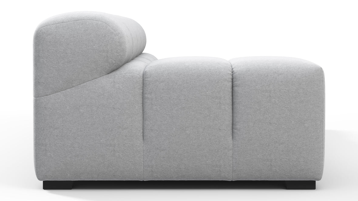 Tufted - Tufted Module, Extra Large Left Arm, Light Gray Wool