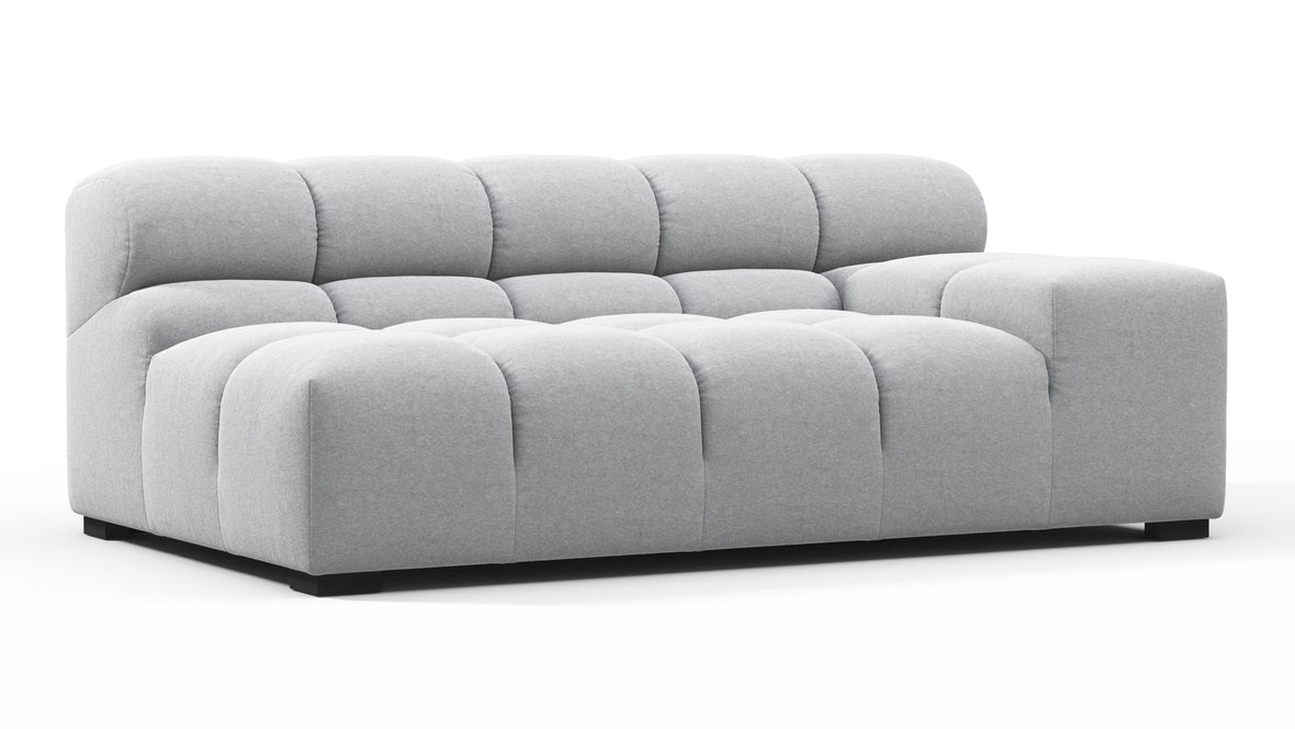 Tufted - Tufted Module, Extra Large Right Arm, Light Gray Wool