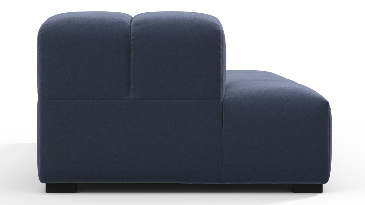 Tufted - Tufted Module, Left Chaise, Armless, Royal Blue Wool