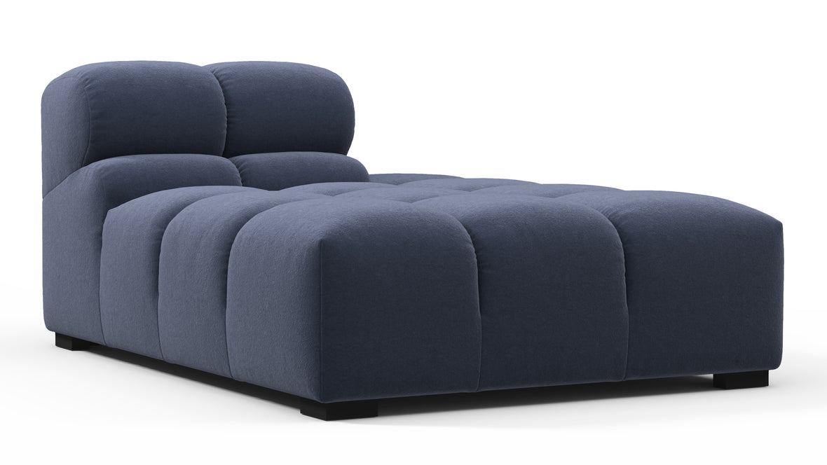 Tufted - Tufted Module, Right Chaise, Armless, Royal Blue Wool