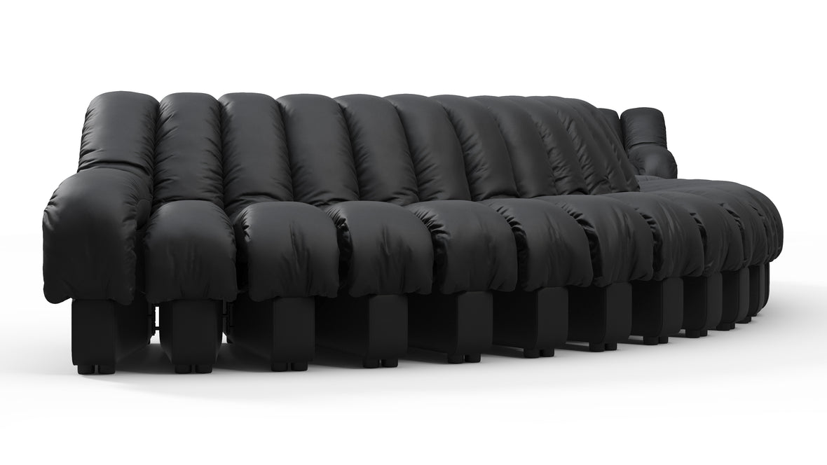 DS 600 - DS 600 Curved Sectional, Black Vegan Leather