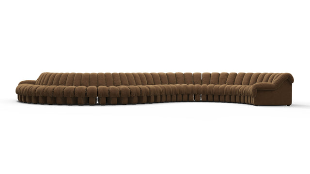 DS 600 - DS 600 Curved Sectional, Brown Vegan Suede