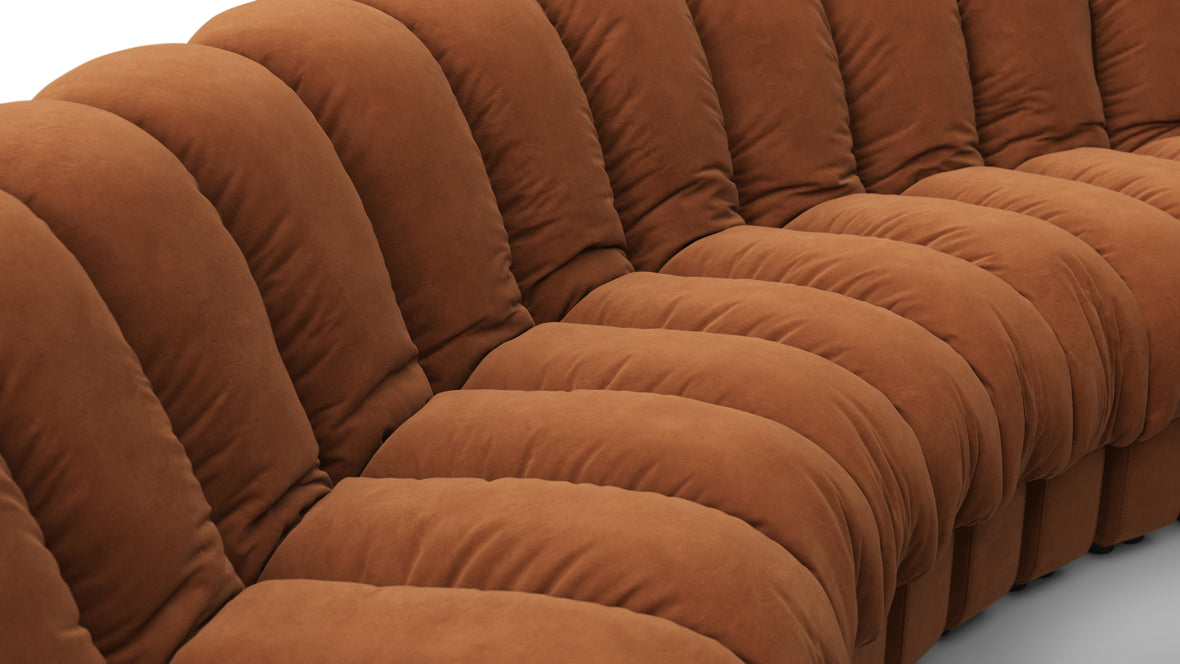 DS 600 - DS 600 Curved Sectional, Burnt Orange Vegan Suede