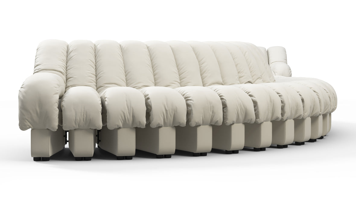 DS 600 - DS 600 Curved Sectional, Cream Vegan Leather