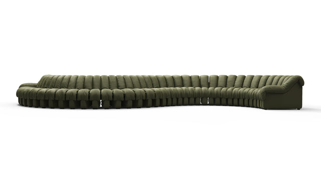 DS 600 - DS 600 Curved Sectional, Deep Olive Vegan Leather