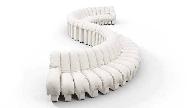 DS 600 - DS 600 Curved Sectional, White Boucle