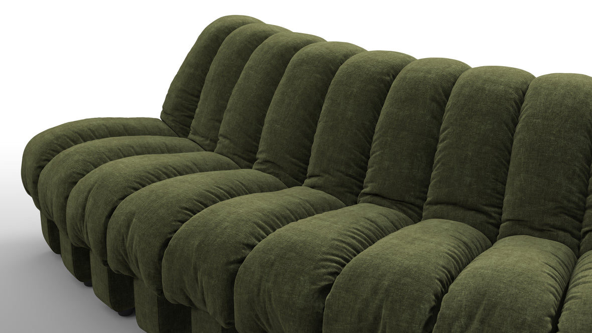 DS 600 - DS 600 Double Sided Curved Sectional, Moss Green Chenille