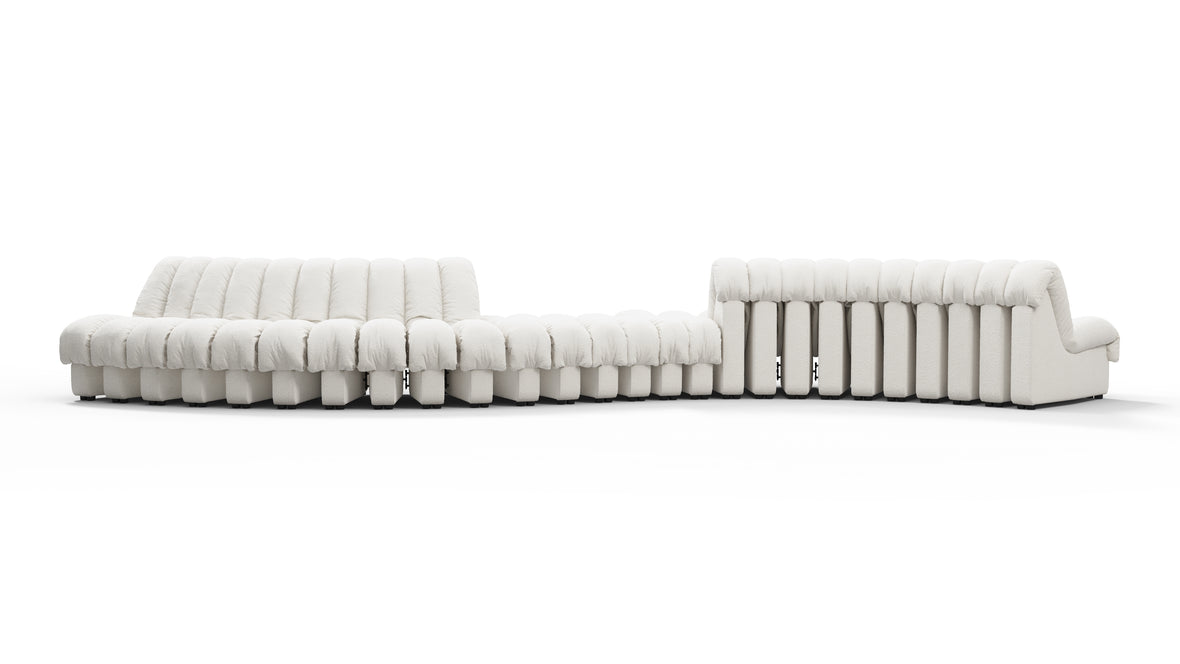 DS 600 - DS 600 Double Sided Curved Sectional, White Boucle