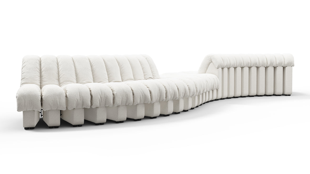 DS 600 - DS 600 Double Sided Curved Sectional, White Boucle