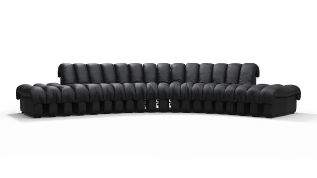 DS 600 - DS 600 Large Open End Sofa, Black Vegan Leather