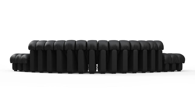 DS 600 - DS 600 Large Open End Sofa, Black Vegan Leather