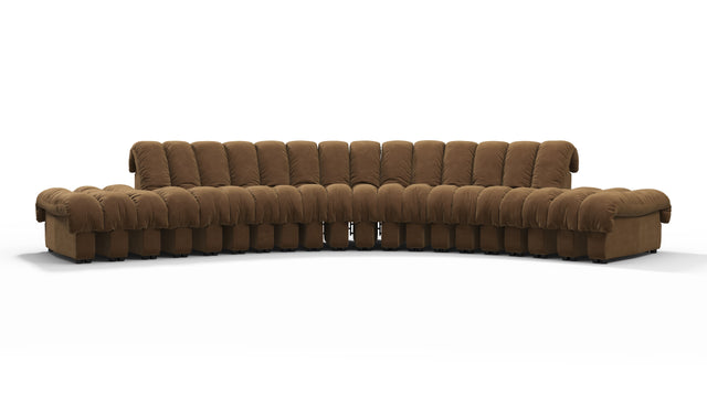 DS 600 - DS 600 Large Open End Sofa, Brown Vegan Suede