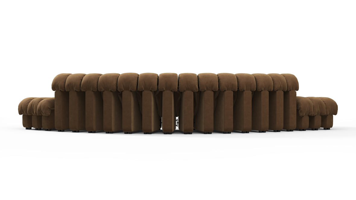 DS 600 - DS 600 Large Open End Sofa, Brown Vegan Suede