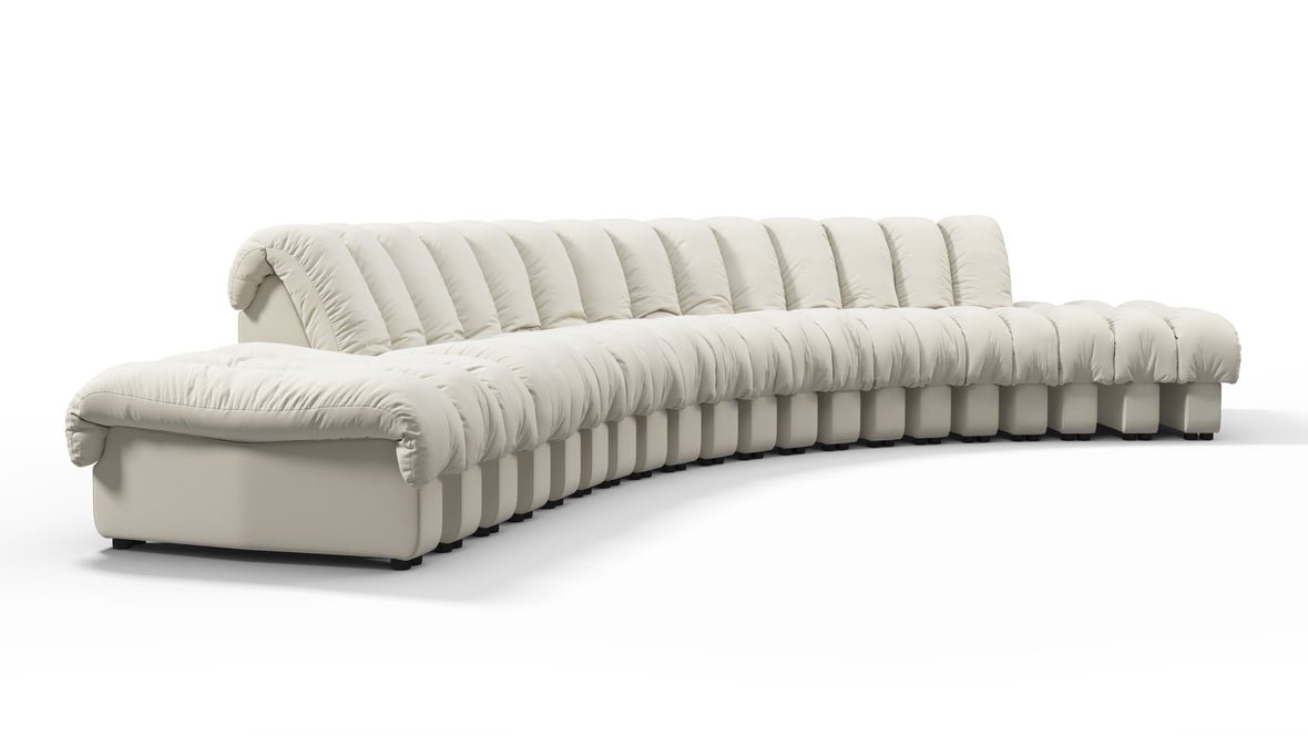 DS 600 - DS 600 Large Open End Sofa, Cream Vegan Leather