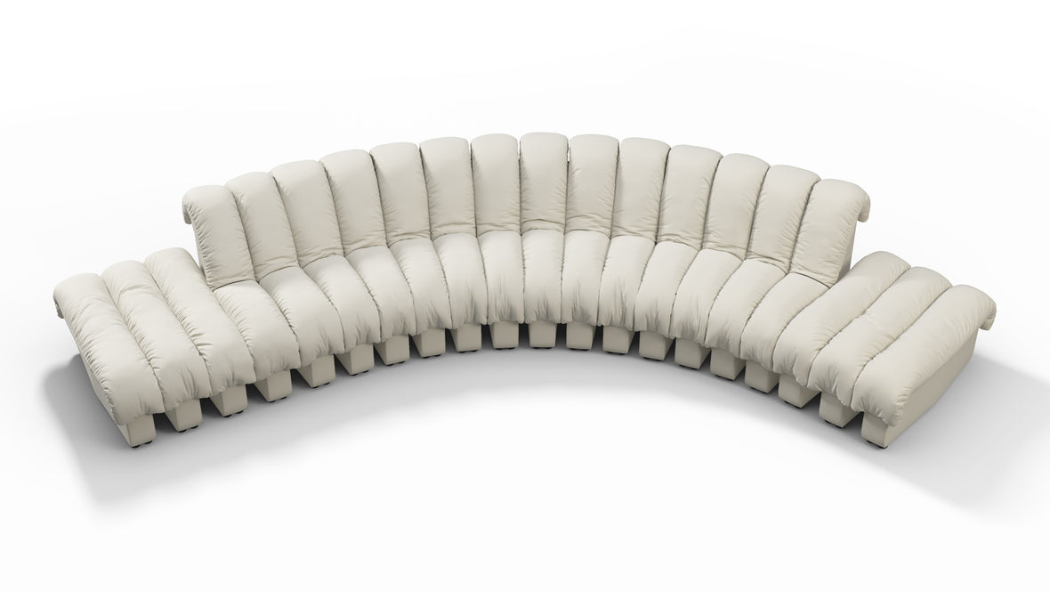 DS 600 - DS 600 Large Open End Sofa, Cream Vegan Leather