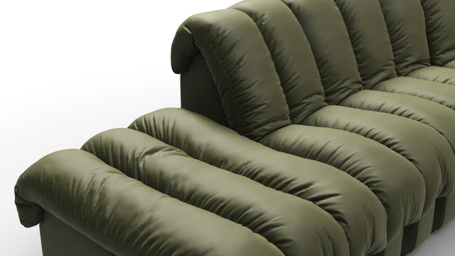 DS 600 - DS 600 Large Open End Sofa, Deep Olive Vegan Leather