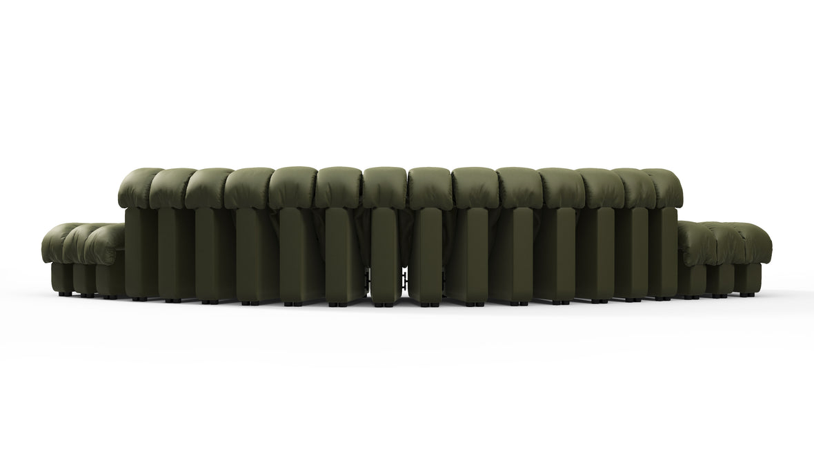 DS 600 - DS 600 Large Open End Sofa, Deep Olive Vegan Leather