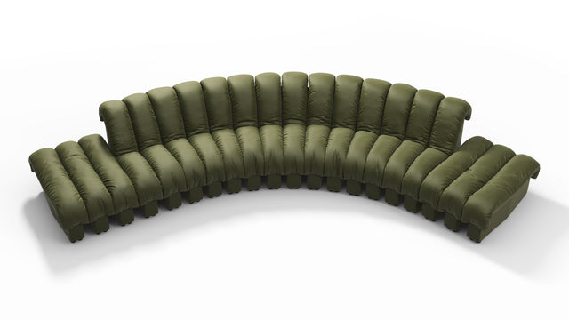 DS 600 - DS 600 Large Open End Sofa, Deep Olive Vegan Leather