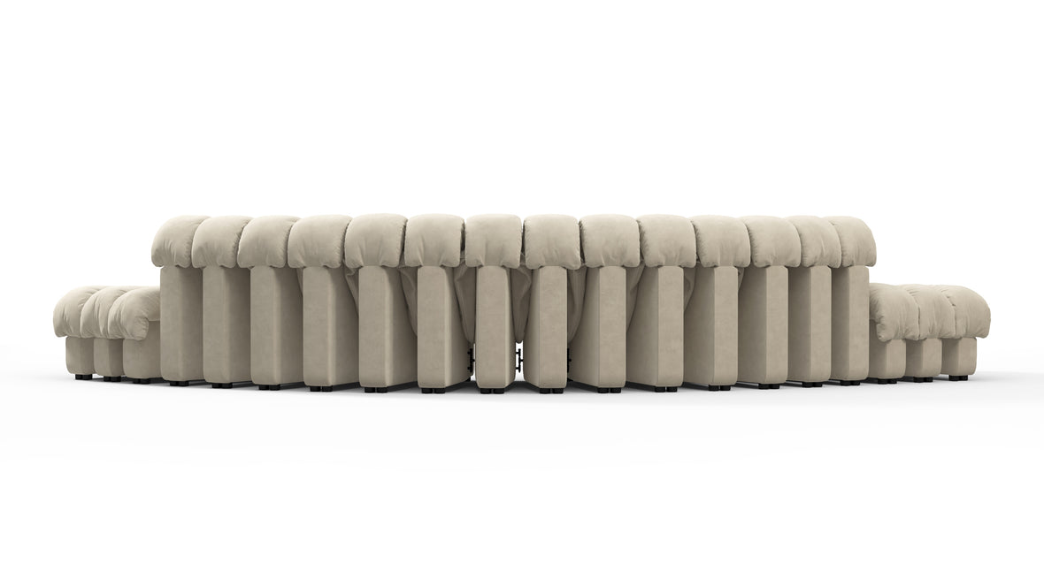 DS 600 - DS 600 Large Open End Sofa, Eggshell Vegan Suede