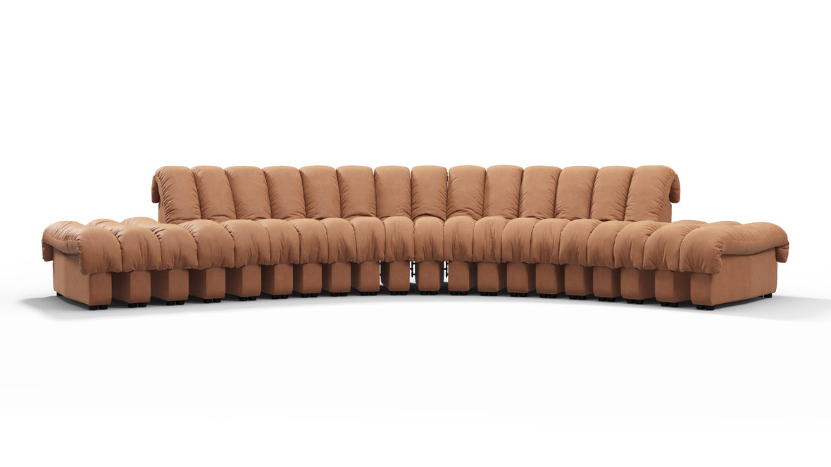 DS 600 - DS 600 Large Open End Sofa, Tan Vegan Leather