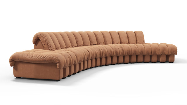 DS 600 - DS 600 Large Open End Sofa, Tan Vegan Leather