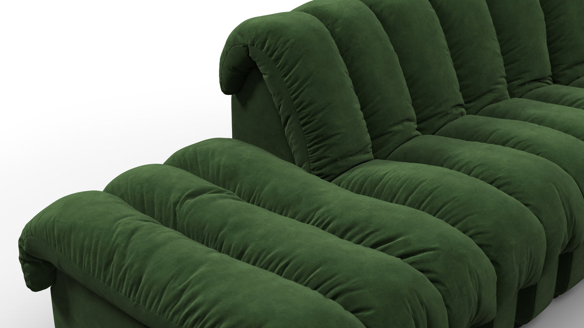 DS 600 - DS 600 Large Open End Sofa, Tarragon Vegan Suede