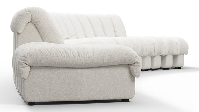 DS 600 - DS 600 Large Open End Sofa, White Boucle