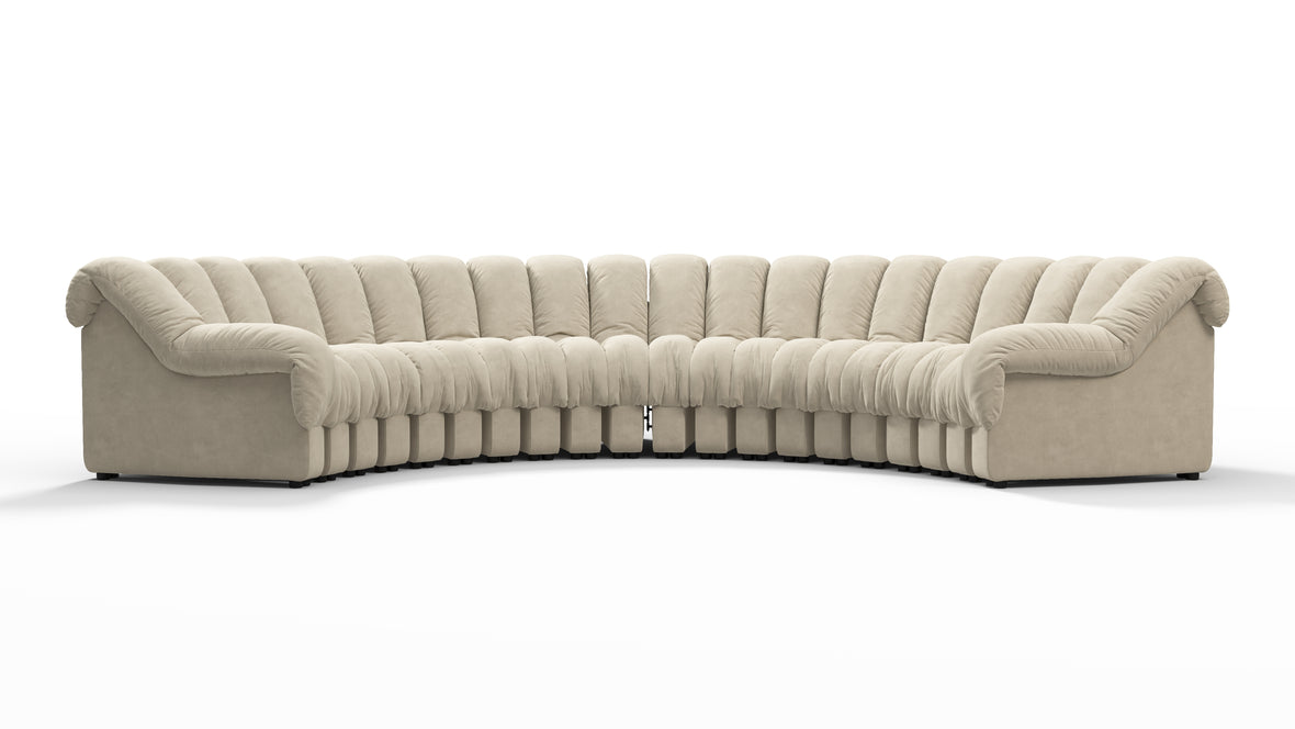 DS 600 - DS 600 Large Sectional, U Shape, Eggshell Vegan Suede