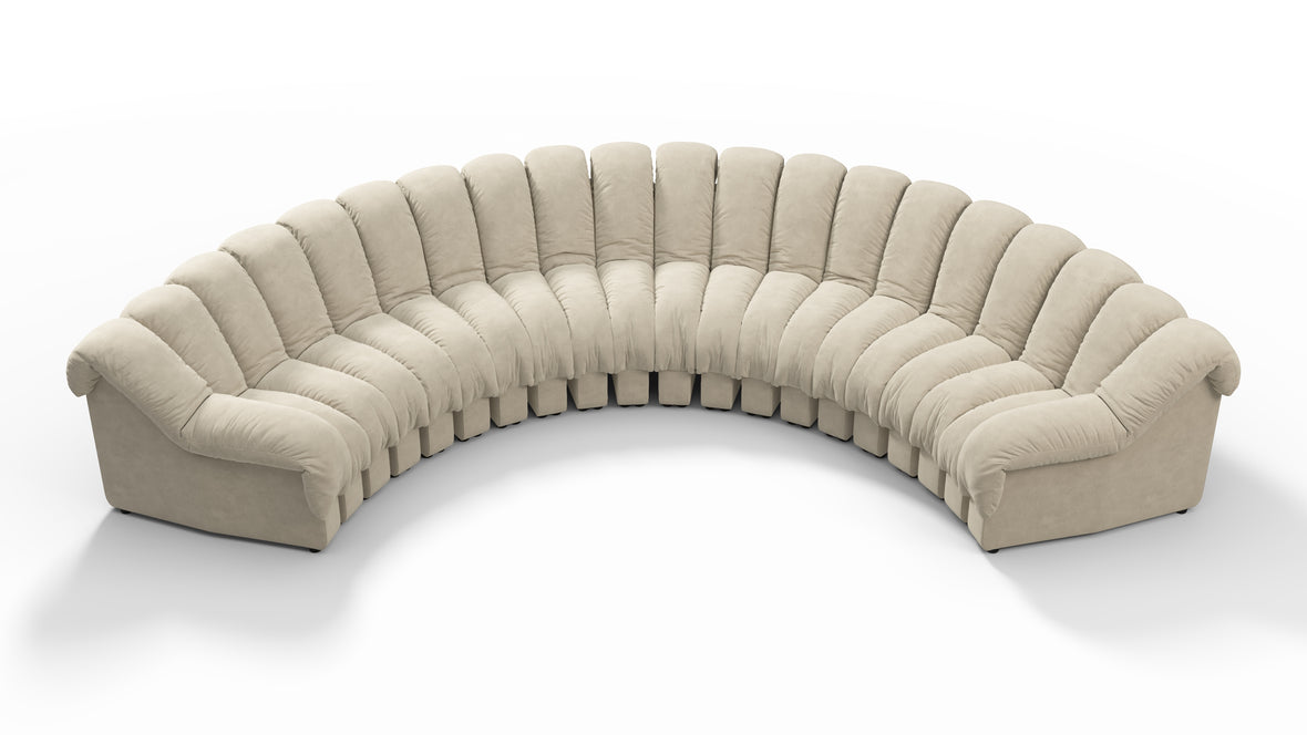 DS 600 - DS 600 Large Sectional, U Shape, Eggshell Vegan Suede