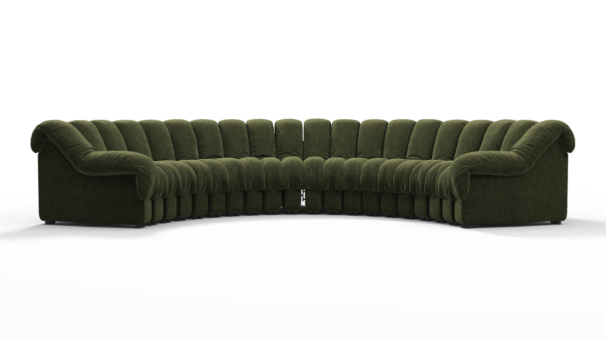 DS 600 - DS 600 Large Sectional, U Shape, Moss Green Chenille