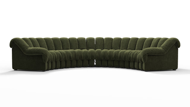 DS 600 - DS 600 Large Sectional, U Shape, Moss Green Chenille