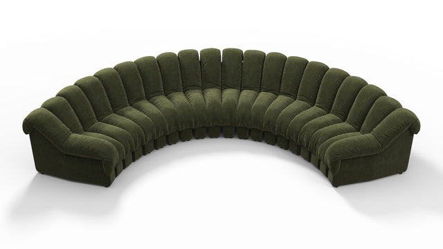 DS 600 - DS 600 Large Sectional, U Shape, Moss Green Chenille