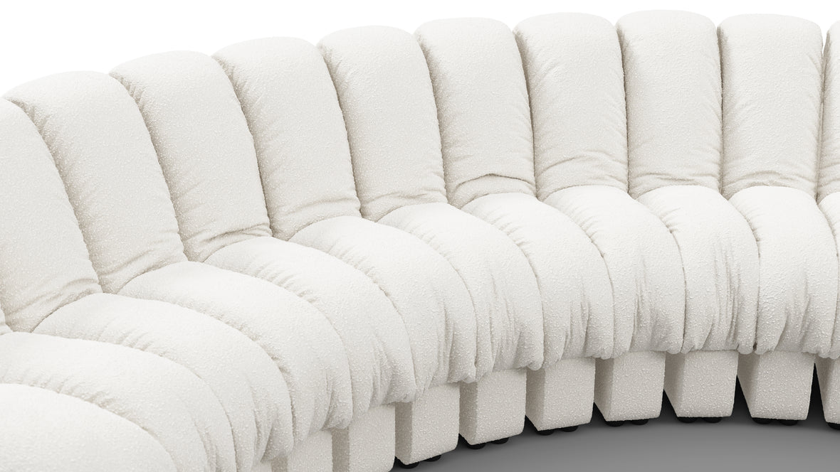 DS 600 - DS 600 Large Sectional, U Shape, White Boucle