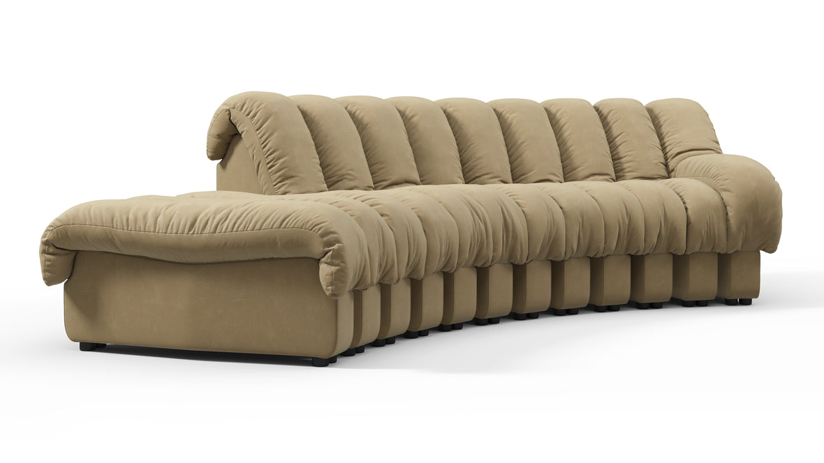 DS 600 - DS 600 Small Open End Sofa, Left, Beige Vegan Leather