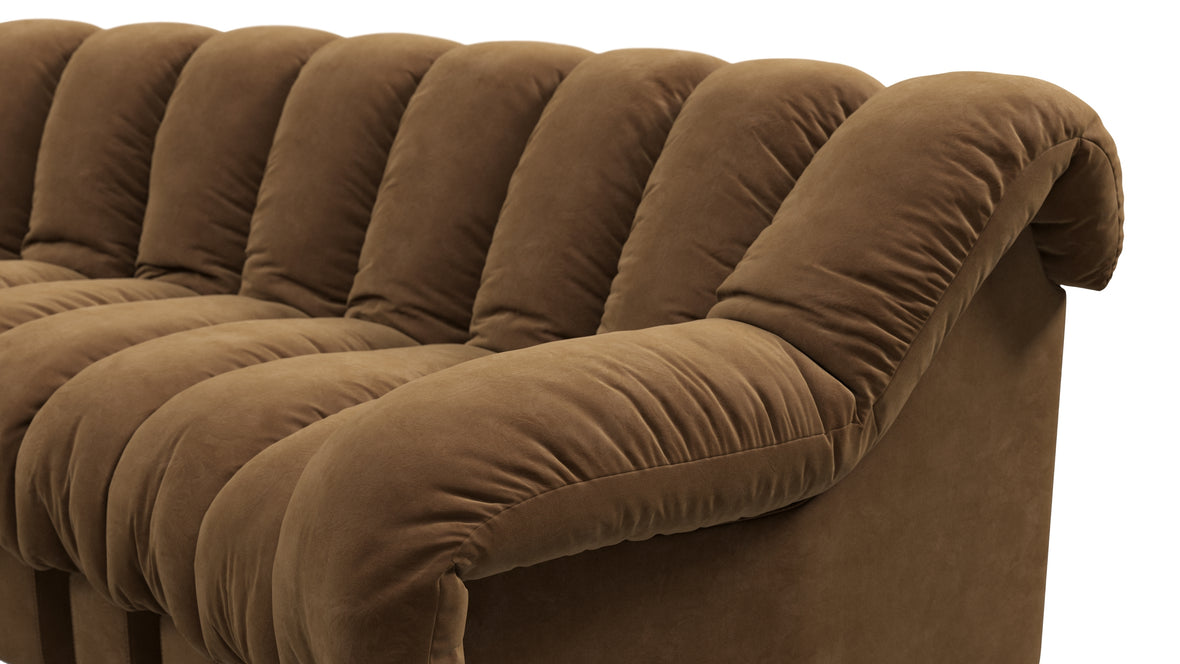 DS 600 - DS 600 Small Open End Sofa, Left, Brown Vegan Suede