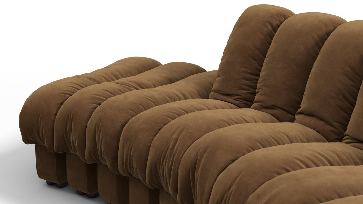 DS 600 - DS 600 Small Open End Sofa, Left, Brown Vegan Suede