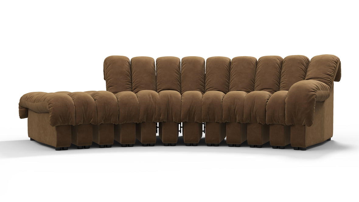 DS 600 - DS 600 Small Open End Sofa, Left, Brown Vegan Suede