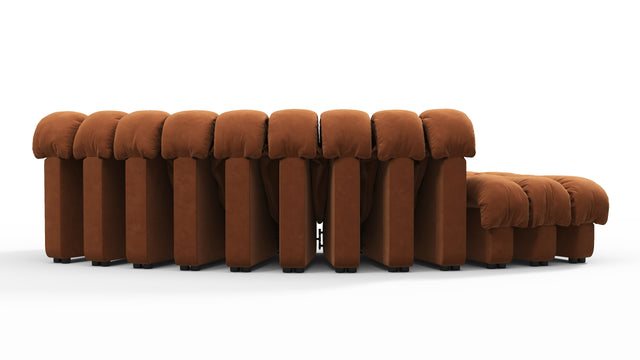 DS 600 - DS 600 Small Open End Sofa, Left, Burnt Orange Vegan Suede