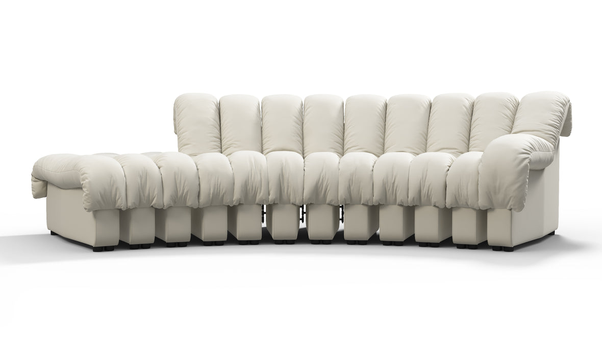 DS 600 - DS 600 Small Open End Sofa, Left, Cream Vegan Leather