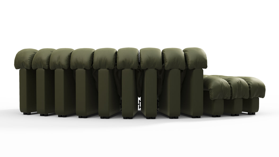 DS 600 - DS 600 Small Open End Sofa, Left, Deep Olive Vegan Leather