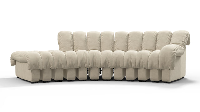 DS 600 - DS 600 Small Open End Sofa, Left, Eggshell Vegan Suede