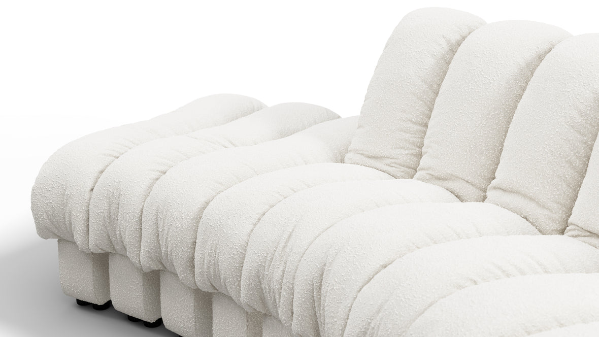 DS 600 - DS 600 Small Open End Sofa, Left, White Boucle