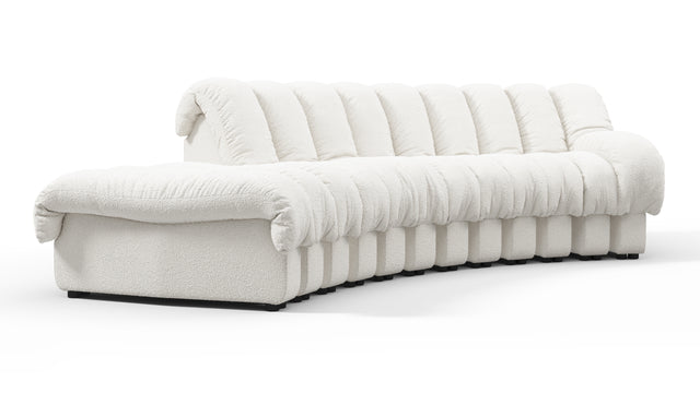 DS 600 - DS 600 Small Open End Sofa, Left, White Boucle