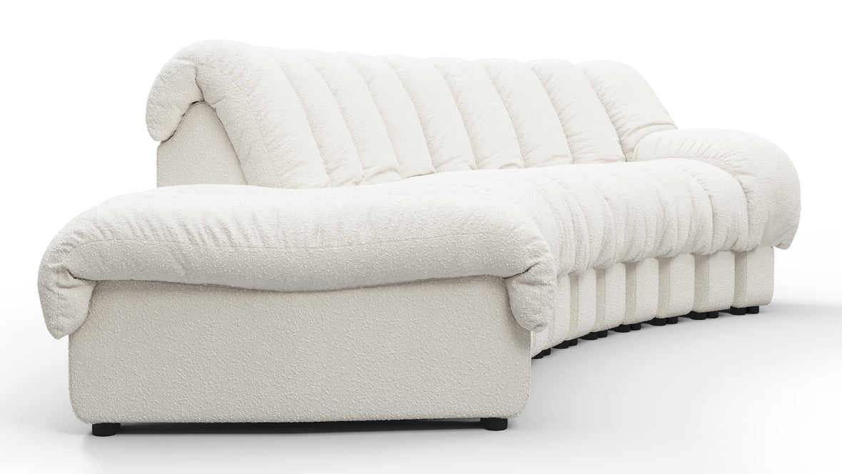 DS 600 - DS 600 Small Open End Sofa, Left, White Boucle