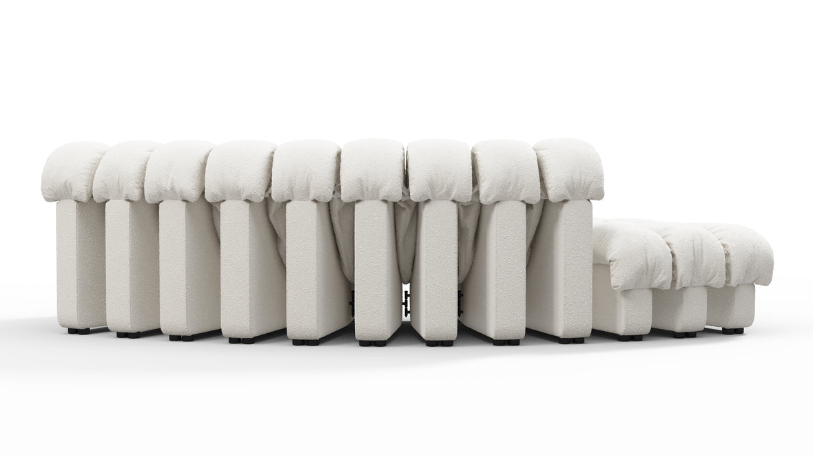 DS 600 - DS 600 Small Open End Sofa, Left, White Boucle