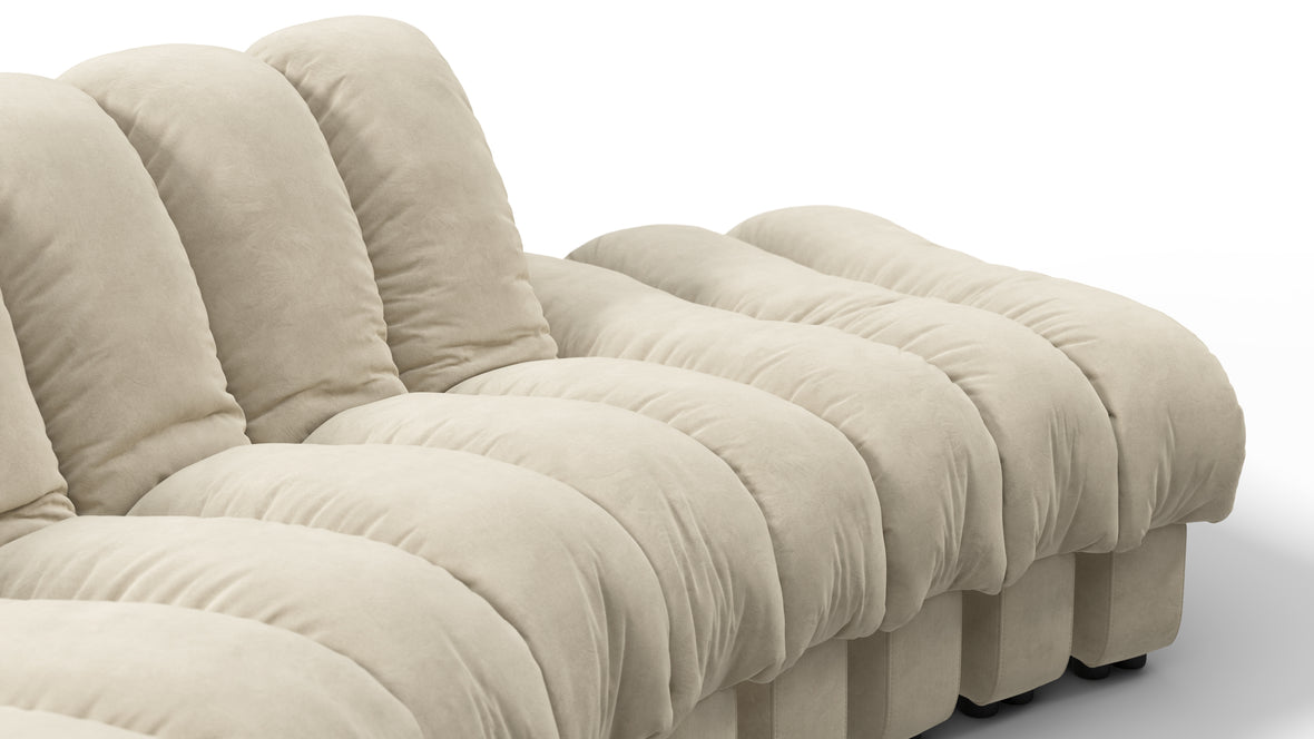 DS 600 - DS 600 Small Open End Sofa, Right, Eggshell Vegan Suede