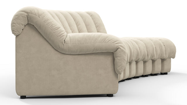 DS 600 - DS 600 Small Open End Sofa, Right, Eggshell Vegan Suede