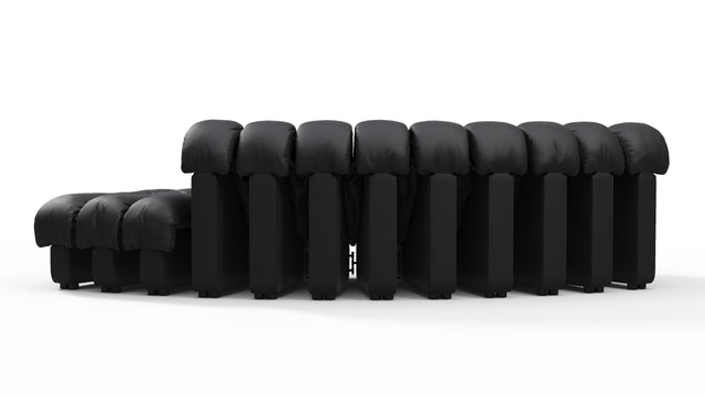 DS 600 - DS 600 Small Open End Sofa, Right, Black Vegan Leather