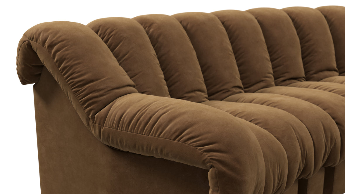 DS 600 - DS 600 Small Open End Sofa, Right, Brown Vegan Suede